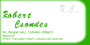 robert csondes business card